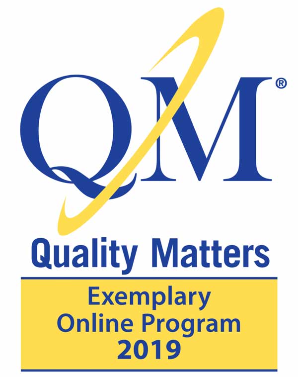 Quality Matters Exemplary Online Program 2019 badge